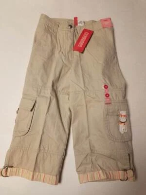 NUEVO CON ETIQUETAS Niñas 8 Gymboree WILDFLOWER FIELDS Caqui Carga Capri Pantalones 2005 De Colección Primavera Foto 1 de 3