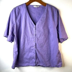 Northern Reflections Women's Purple Button-Up Shirt – Size L, Comfortable Fit - Picture 1 of 8