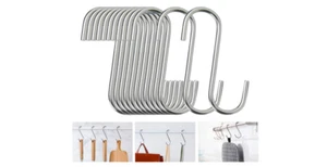40 Pack S Hooks Stainless Steel Heavy Duty Hanging Pots Pans Plants Coffee Mugs - Picture 1 of 8