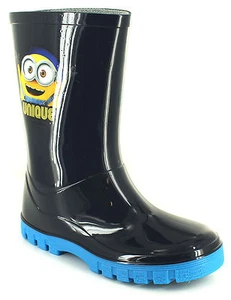 Minions Childrens Wellington Boots Boys Waterproof Wellies Navy Blue - Picture 1 of 1