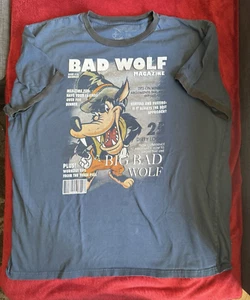 Disney Big Bad Wolf Magazin Grafik Shirt Gr. 2XL blau mit schwarzem Besatz - Bild 1 von 6