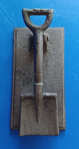 Rustic Cast Iron Garden Shovel Door Knocker 6.5" Country Shed Antique Finish Cover