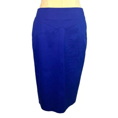 6 7th Avenue Traje Azul Cobalto Falda Debajo de la Rodilla Espalda Cremallera Hasta el Té Foto 1 de 4