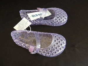 NWT Baby Girls Shoe Size 6 * OLD NAVY * Lavender Jelly Shoes Glitter Jellies - Picture 1 of 5