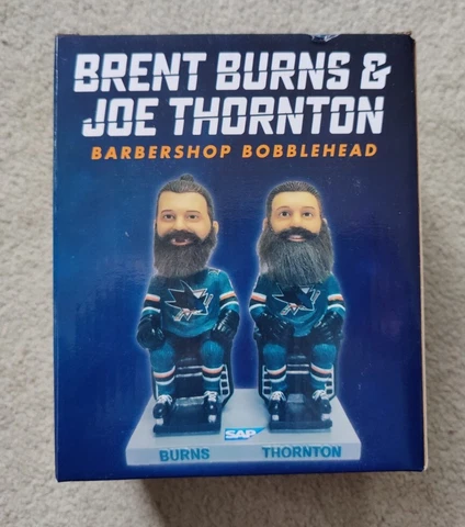 San Jose Sharks Brent Burns & Joe Thornton Barbershop SGA Bobblehead NEVER OPEN! Cover