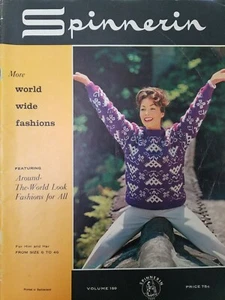 Spinnerin 159 More WORLD WIDE FASHIONS adult 6-46 knit 48pg booklet 1960 - Picture 1 of 12