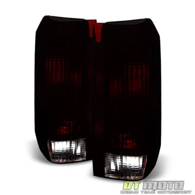 Red Smoke 1987-1996 Ford F150 F250 Bronco Tail Lights Brake Lamps Set Left+Right - Image 1 of 4