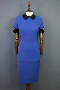 Victoria Beckham figurbetontes Abendkleid blau Kurzarm Reißverschluss hinten Größe 38 - Bild 1 von 24