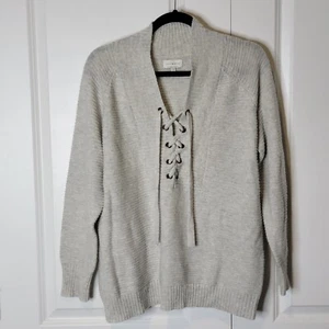Lucky Brand Womens Size 2X Pullover Sweater Gray Long Sleeve Acrylic Wool Blend - Picture 1 of 9