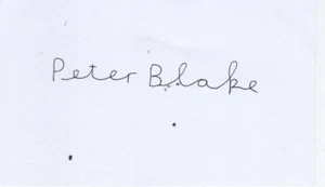 Peter Blake Signed Post Card Rare C/w Signing Details - Picture 1 of 2