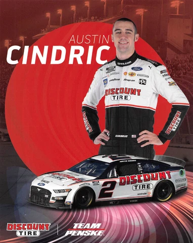 2022  AUSTIN CINDRIC #2 DISCOUNT TIRE / TEAM PENSKE NASCAR CUP SERIES POSTCARD Cover
