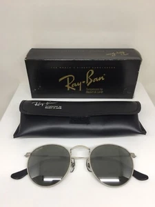 New Vintage Ray Ban Bausch & Lomb W2465 Sunglasses Matte Silver Small Round 47mm - Picture 1 of 12
