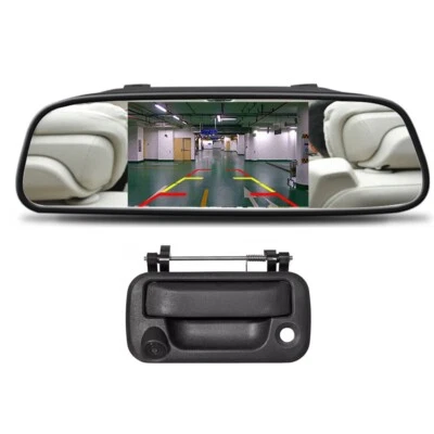 4.3" Car Rear Mirror Monitor Reversing Backup camera Tailgate Handle Ford F150 - Image 1 of 4