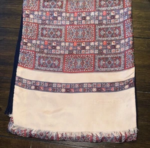 "Bufanda de seda y 100 % lana Christian Dior de colección 10,75"" W y 52"" L" - Imagen 1 de 5