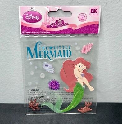 Disney Princess Ariel Little Mermaid Scrapbook Dimensional Stickers Shells 20Pcs - Image 1 of 4