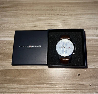 Tommy Hilfiger Watch 17919400 Brown Leather, Silver Stainless Steel Mens - image 1 of 4