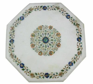 18'' Pietra Dura Inlay Marble Center Coffee Table Top Handmade Home Decor kj - Picture 1 of 4