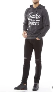 Brand new Skinny Jeans Black Denim Ripped cut at knee W31 L30 - Picture 1 of 3