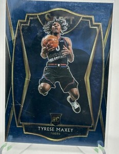 2020-21 Panini Select Premier Level Retail Blue Tyrese Maxey #174 Rookie RC