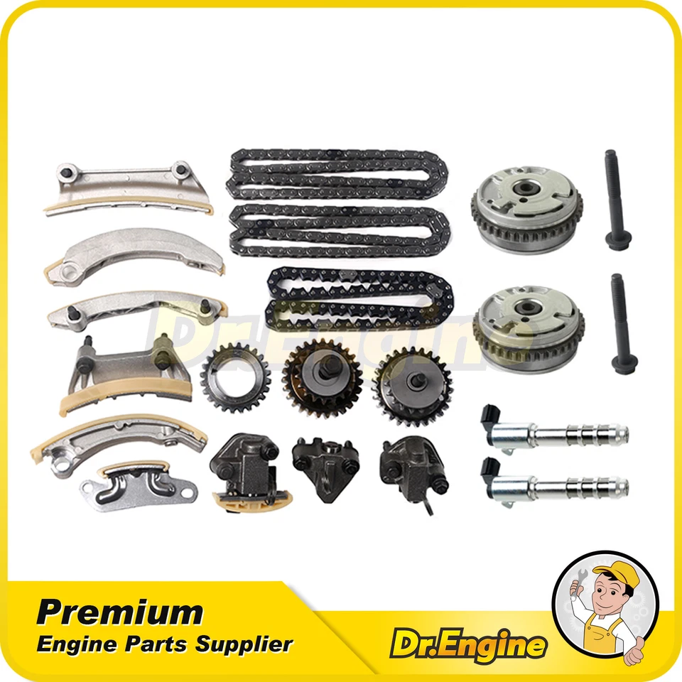Timing Chain Kit w/ Exhaust VVT Sprocket Solenoid Fit 2007 Saturn Aura 3.6L - Image 1 of 4