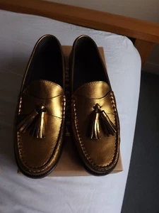 PENELOPE CHILVERS TASSEL LEATHER LOAFER GOLD WOMENS SHOES SIZE 39 BNIB - Picture 1 of 12