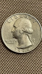1974 Washington Quarter Dollar Coin Circulated No Mint Mark Error No Certified - Picture 1 of 4