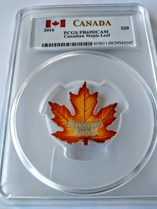 2016 Canada $20 1oz Silver Proof Canadian Maple 🍁 PCGS PR69DCAM Colorized Coin - Picture 1 of 8