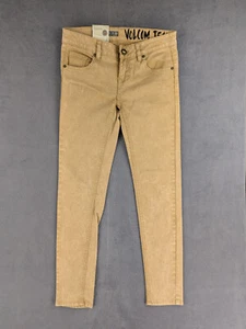 Jean Skinny Volcom Femme M Beige Streetwear Skate Zip Fly - Imagen 1 de 13