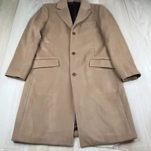 J Crew Outercoats Wool Cashmere Trench Coat Men’s Size 40R Light Brown - Picture 1 of 23