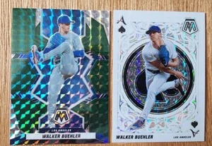 2022 Panini Mosaic Walker Buehler Aces Silver Prizm #A-15 & Green #44 Bundle - Picture 1 of 6