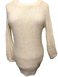 BOOHOO jumper DRESS size S white NEW stretch knit long sleeve 6 8 10 soft winter - Picture 1 of 8