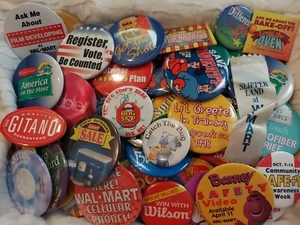 Lot Of 83 Vintage Walmart Advertising Pin Back Buttons Harry Potter Elmo 95'-01' - Picture 1 of 12