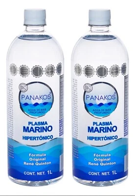 Lot Of 2 Bottles of 1 Lt. SEA WATER Agua De Mar Pure Marine Tot=2 Lt.Exp May2026 - Image 1 of 4