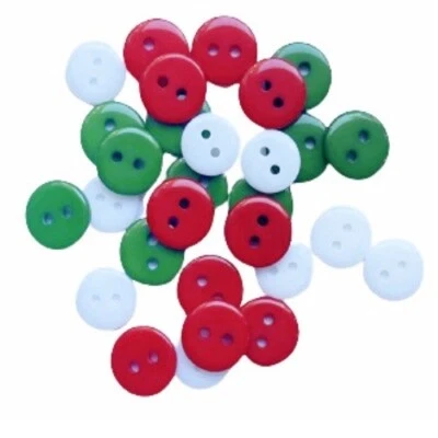 Small Round 3/8" Buttons: Christmas Quilt Doll Clothes Sewing Craft - Shelly's - Image 1 of 3