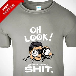 Men's Oh Look Nobody Gives A Funny T-Shirt Humor Graphic American Sarcastic Gift - Picture 1 of 13