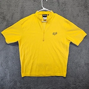 Fox Racing Cycling Jersey Shirt Mens XL Yellow Short Sleeve Half Zip - Picture 1 of 10