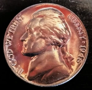 1946-P Jefferson níquel sin circular sin circular - Imagen 1 de 2