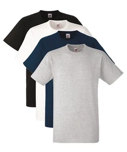 Fruit of the Loom Schwarz Grau Blau Oder Weiß Schwere Baumwolle T-Shirt - Bild 1 von 5