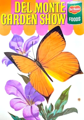 Del Monte Garden Show Butterfly Floral  Store Color Litho Poster  24.5 x 35 - Image 1 of 4