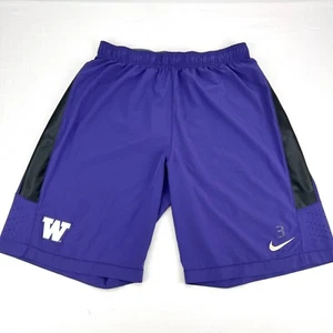 Nike Washington Huskies Mens Athletic Shorts Size L #3 Basketball Purple Long - Picture 1 of 15
