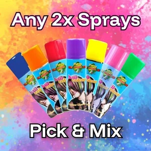 COLOUR hairspray 2 PACK coloured HAIR Spray TEMPORARY wash out FANCY DRESS party - Picture 1 of 39
