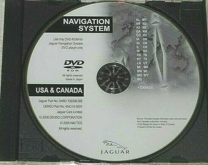 07 08 2009 JAGUAR XK XKR 导航光盘地图 DVD 西部 OK MO CO IL 6W83 10E898 BB — 第 1/1 张图片