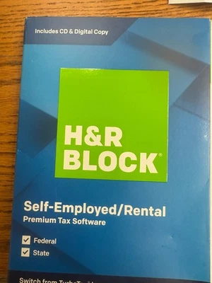 H&R Block PREMIUM 2019 Tax Software Self Employed / Rental Window / Mac turbotax - Image 1 of 3