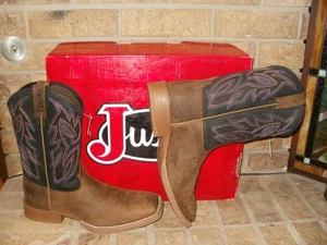 NEW JUSTIN WIDE SQUARE TOE STAMPEDE BLAZER BUFFALO BOOT /MJ1024 SZ 12 D MSRP$140 - Picture 1 of 6