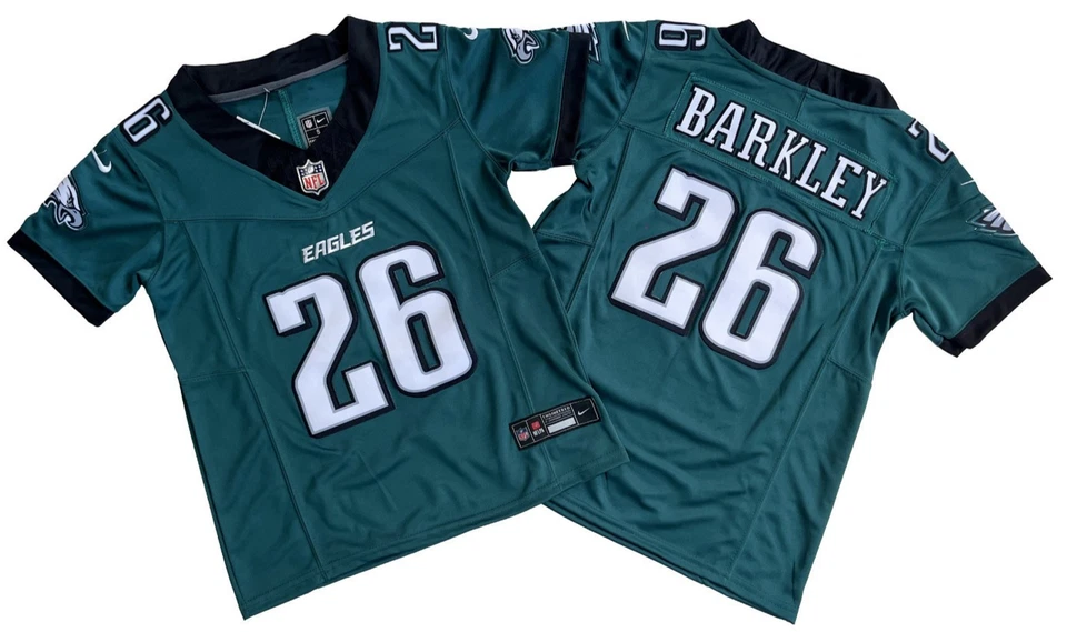 ​​Tariffs​ Free! YOUTH'S Eagles #26 Saquon Barkley FUSE Green Stitched Jersey.