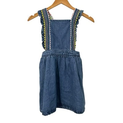 Vestido Mini Boden Niñas Delantal Talla 7-8Y Punto Arco Iris Denim con Bolsillos Nuevo con Etiquetas Foto 1 de 4