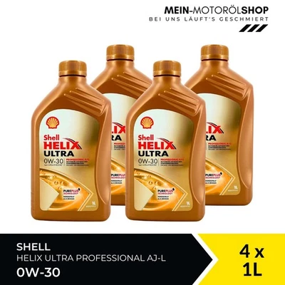 Shell Helix Ultra Professional AJ-L 0W-30 API SN Motoröl 4x1 Liter = 4 Liter - Bild 1 von 4