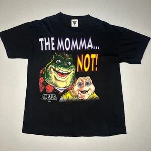 Vintage 90s Dinosaurs T Shirt Not The Momma Rare Single Stitch Black SSI Large - Bild 1 von 18