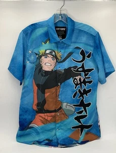 Naruto Shippuden Collection Hot Topic Graphic Anime Button Down Shirt Size Small - Picture 1 of 12