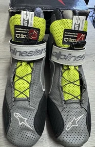 Alpinestars Tech-1Z START SHOES Kart Race Shoes Gray, Yellow & White  Sz 9 - NEW - Bild 1 von 7